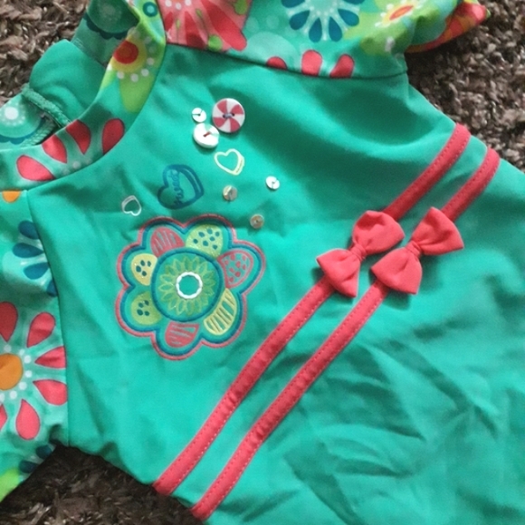 Gagou Tagou Teal Zippered Swimsuit - Picture 4 of 4